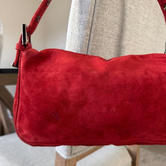 FENDI SUEDE Vintage Baguette Red - Picture 12 of 13